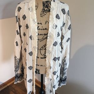 Cream and Black cardigan